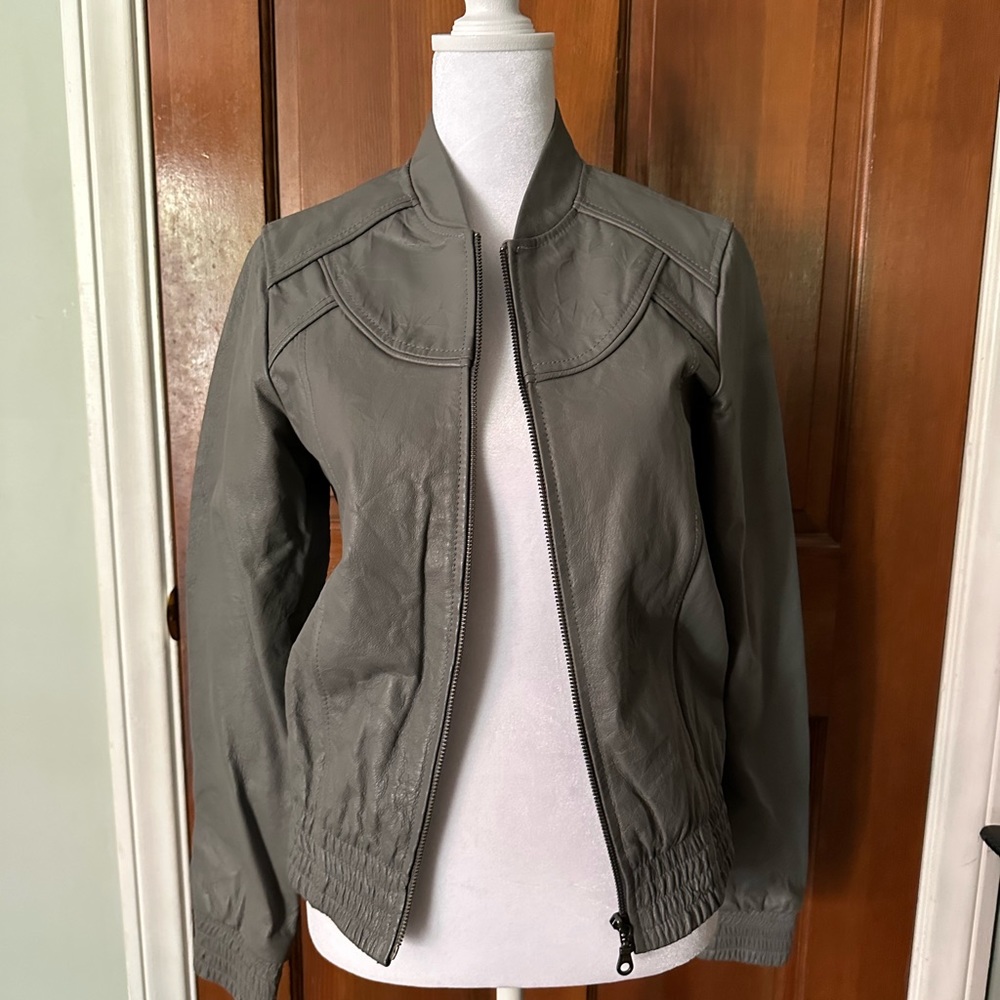 Sanctuary Grey Leather jacket XS